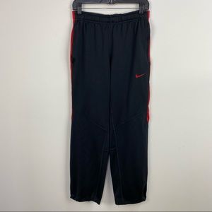 Mens Nike Red & Black Straight Leg Sweats Sweatpants Athletic Gym Workout Comfy